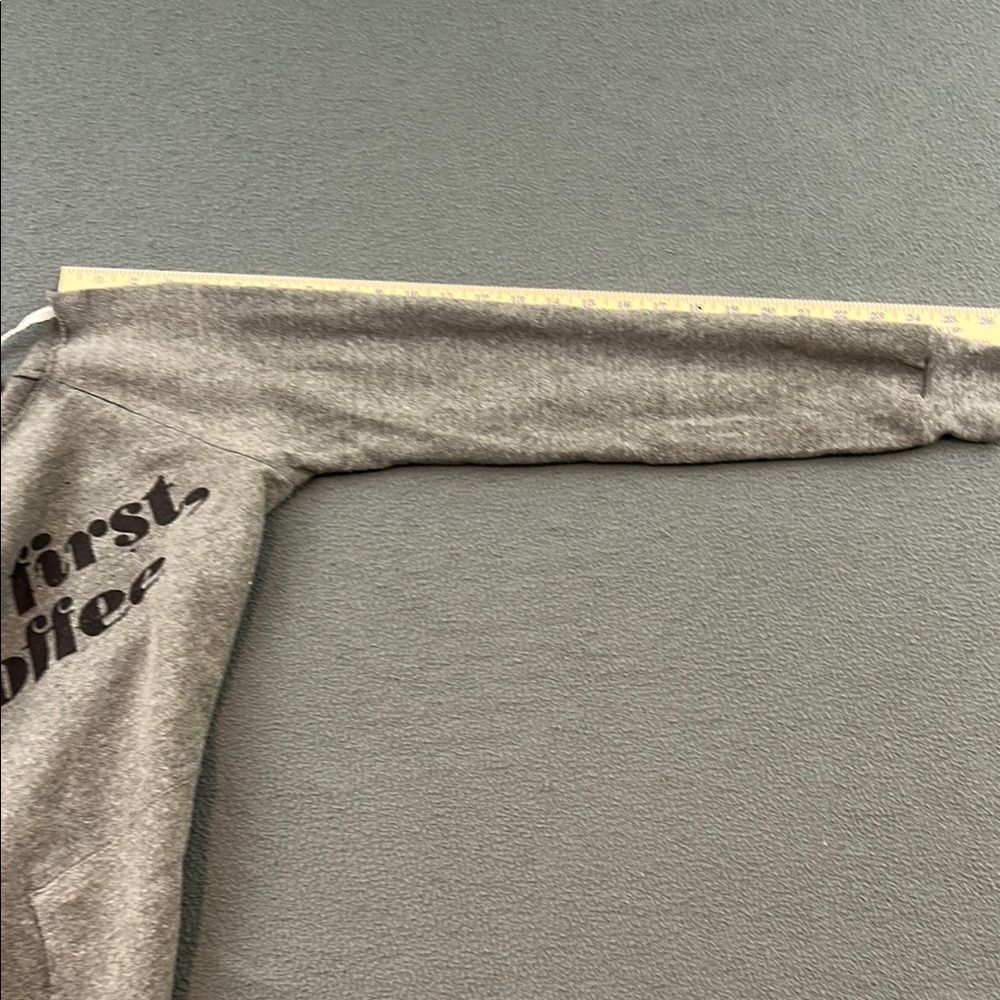 Gray Off-the-Shoulder “But First, Coffee” Sweater | Women’s XS - Picture 7 of 8